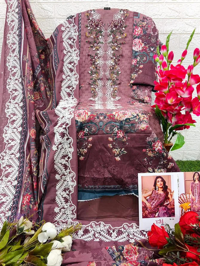 Taj 575 And 576 Cotton Dupatta Pakistani Salwar Suits Orders In India